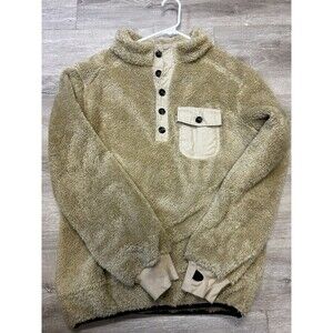 Buffalo Jackson Trading Kodiak Fleece Pullover S‎ - Tan Brown Sherpa Gorpcore